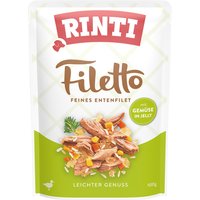 Lot RINTI Filetto en gelée 48 x 100 g pour chien - canard, légumes