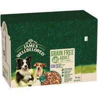 James Wellbeloved Adult Hypoallergenic Grain Free Pouches - Lamb & Chicken in Gravy - Saver Pack: 48 x 90g