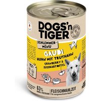 Dogs'n Tiger gourmetmeny för hundar 6 x 400 g - Kyckling med kalkon, tranbär och sötpotatis