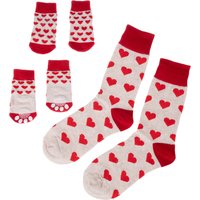 Chaussettes à cœurs "Chien et maître" TIAKI - lot : chaussettes pour le maître et pour le chien