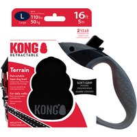 KONG Terrain rullkoppel, svart - Storlek L: upp till 50 kg, koppellängd ca 5 m
