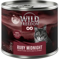 Wild Freedom Adult Red 6 x 200 g - sans céréales pour chat - Ruby Midnight - porc, bœuf, lapin