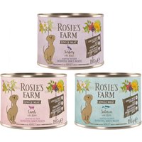 Rosie's Farm Single Meat Adult 6 x 195 g - Mix (kalkon & ris, lamm & ris, fisk & ris)