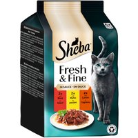 Sheba Fresh & Fine en bolsitas 72 x 50 g - Megapack Ahorro - Vacuno, pollo y cordero en salsa