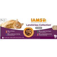 IAMS Advanced Nutrition Senior 7+ Land & Sea Collection i sås - Mixpack II (48 x 85 g, 4 sorter)