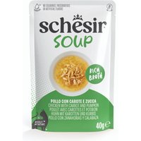 Schesir Kattsoppa 12 x 40 g i portionspåsar - Kyckling med morötter och pumpa