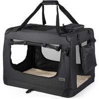 Transportín Lionto de tela, negro - 61 x 90 x 65 cm (An x Prof x Al)
