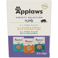 Applaws Pouch i gelé mixpack 6 x 70 g - Urval med tonfisk och kyckling (3 sorter)