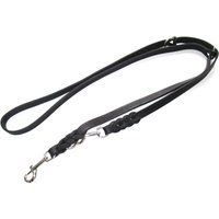 laisse de présentation avec mousqueton tressé, noir, 220cm de long, 18mm de large chien