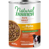9 x 415 gr of 9 x 400 gr + 3 x 415 of 3 x 400 gr Natural Trainer natvoer voor honden - Volwassen Medium/Maxi Kip 12 x 400 g