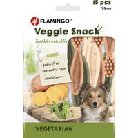 Flamingo Veggie Mistura de snacks escova de dentes - Pack económico: 2 x 120 g (30 unidades, 7,5 cm)