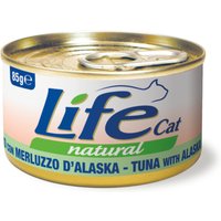 24x85g Life Cat Natural adulte thon avec colin d'Alaska nourriture humide pour chat