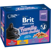 12x100g Family Plate Brit Premium Cat nourriture humide pour chats