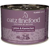 12x200 g catz finefood Agenau & Lapin Pâtée pour chat