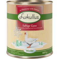 Lukullus menu d'hiver, oie fondante (sans céréales) pour chien - 6 x 800 g