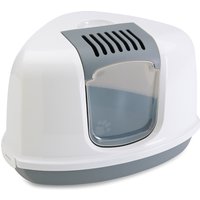 Maison de toilette d'angle Savic Nestor Corner pour chat gris clair / blanc