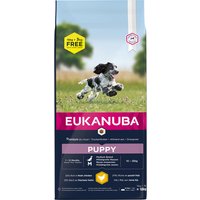 15 kg + 3 kg på köpet! 18 kg Eukanuba Adult och Puppy - Puppy Medium Breed Chicken