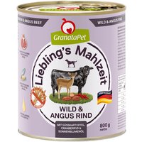 6x800g GranataPet Liebling's Mahlzeit gibier et Black Angus - Pâtée pour chien