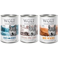 Wolf of Wilderness Adult - Single Protein 6 x 400 g - Blandpack: Chicken, Pork, Fish