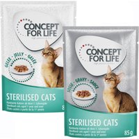 24x85g Sterilised en sauce et en gelée Concept for Life - Pâtée pour chat