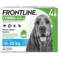 4 pipettes M FRONTLINE Combo Chien 10-20 kg - Antiparasitaire pour chien