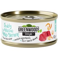 Greenwoods Delight filete de atum com camarão em latas para gatos - 24 x 70 g