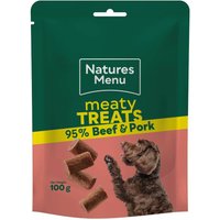 Natures Menu Beef & Pork Meaty Dog Treats 100g - 13139993 - Animed