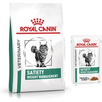 Pack bi-nutrition : croquettes + sachets Royal Canin Veterinary pour chat - Satiety Weight Management (3,5 kg + 12 x 85 g)