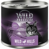 12x200g Adult : Wild Hills canard, poulet Wild Freedom nourriture humide pour chat