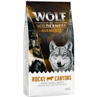 Multipack risparmio! 2 x 12 kg Wolf of Wilderness Elements Crocchette monoproteiche per cani - Rocky Canyons - Manzo
