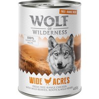 24x400g Wolf of Wilderness Free Range Wide Acres poulet élevé en liberté - Pâtée pour chien