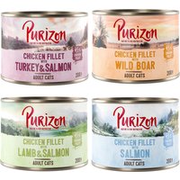 Purizon Adult 12 x 200 g para gatos, sem cereais - Pack económico - Pack misto