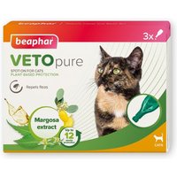 Beaphar VETOpure Plant-Based Protection Flea Spot-On for Cats - 6 Pipettes - 10135475 - Animed