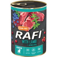 24x400g de pâté Rafi Junior à l'agneau, aux canneberges et aux myrtilles Nourriture pour chien humide