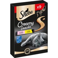 Sheba Creamy snacks para gatos - 63 x 12 g Pollo y salmón