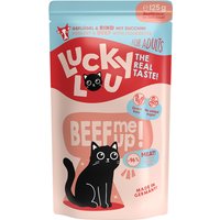 16x 125g Lucky Lou Adult volaille & bœuf nourriture pour chat humide