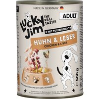 24x400g Lucky Jim Adult poulet et foie pâté pour chien