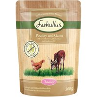 Lukullus Naturkost Junior Grain Free Pouch 6 x 300 g - Fjäderfä & vilt