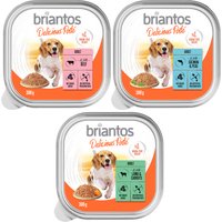 Briantos Delicious Paté 9 x 300 g pour chien – lot mixte : poisson, agneau, bœuf