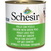 6x 285g Schesir Huhn mit Erbsen Nassfutter für Hunde