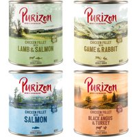 Purizon Adult 6 x 800 g - sans céréales pour chien - lot mixte (2 x Black Angus, 2 x agneau, 1 x saumon, 1 x gibier)