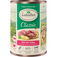 Lukullus Adult sans céréales 6 x 400 g pour chien - bœuf & dinde