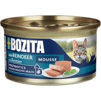12x85g Bozita Mousse Postbiotics renne Pâtée pour chat