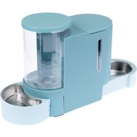 Distributeur d'eau et de nourriture TIAKI, bleu clair pour chien et chat - jusqu'à 1,3 kg de croquettes et 3 L d'eau