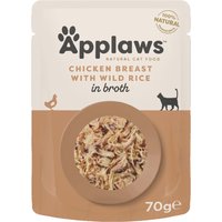 48x70g Applaws Poulet/Riz sauvage Sachets pour chat