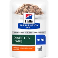 24x 85g Hill's Prescription Diet m/d met kip nat kattenvoer