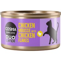 Lot Cosma DUO Layer 24 x 70 g pour chat - mousse de poulet avec morceaux de poulet