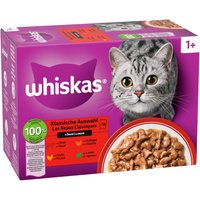 Multipack Whiskas 1+ Adult portionspåsar 12 x 85 g - Klassiskt urval i sås