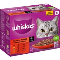 12x85g Whiskas 1+ Sélection classique en sauce - Pâtée pour chat