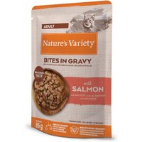 22x85g saumon Nature's Variety Bouchées en sauce pour chat + 10 sachets offerts !
